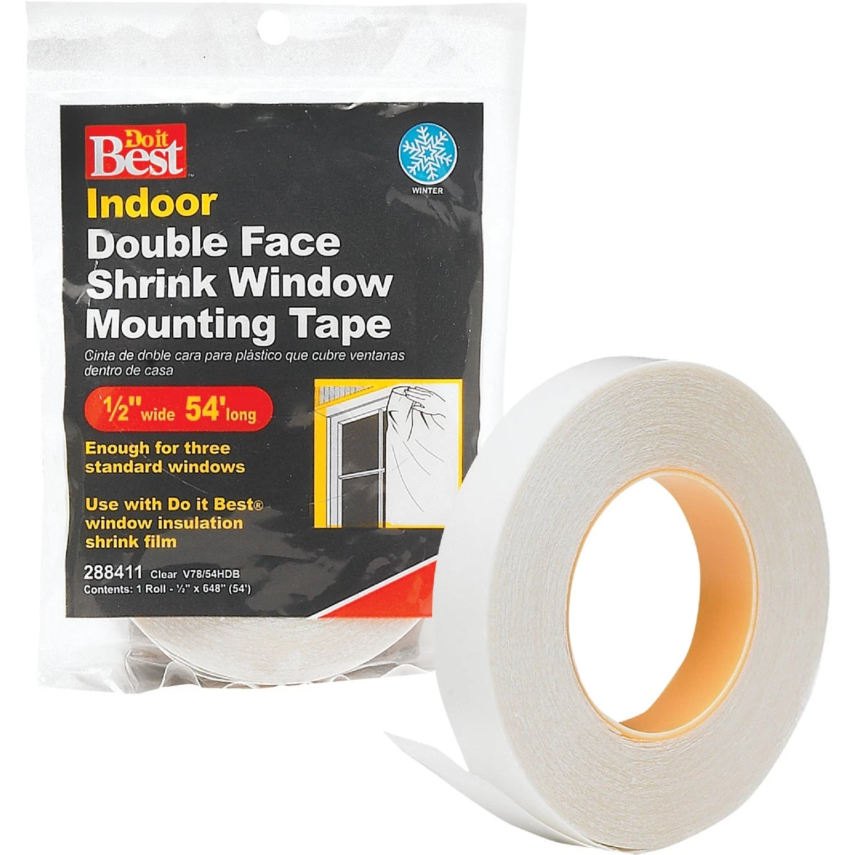 Best 1/2 In. X 54 Ft. Indoor Shrink Window Film Tape V78/54hdb