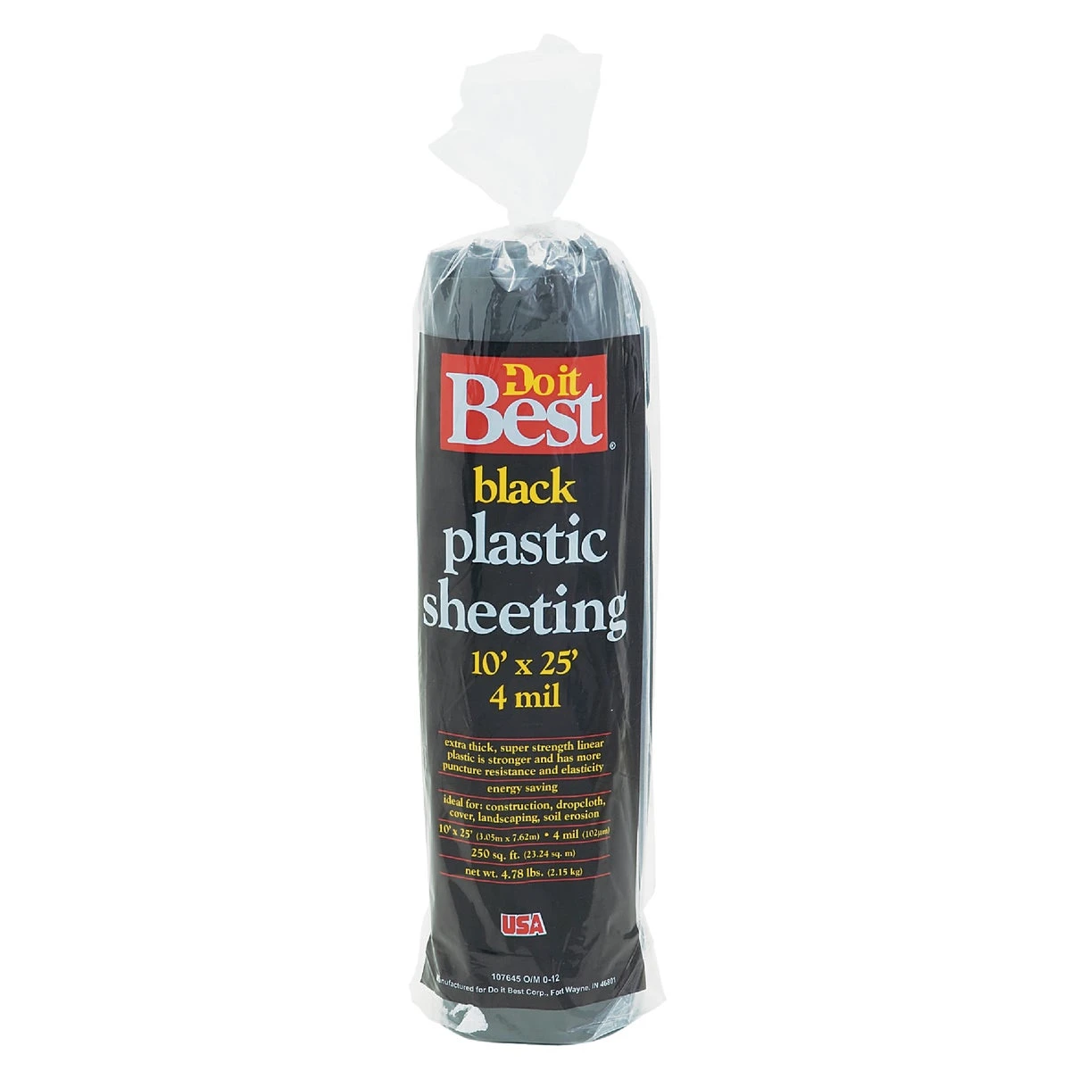 Film-gard 10 Ft. X 25 Ft. Black 4 Mil Poly Film Sheeting