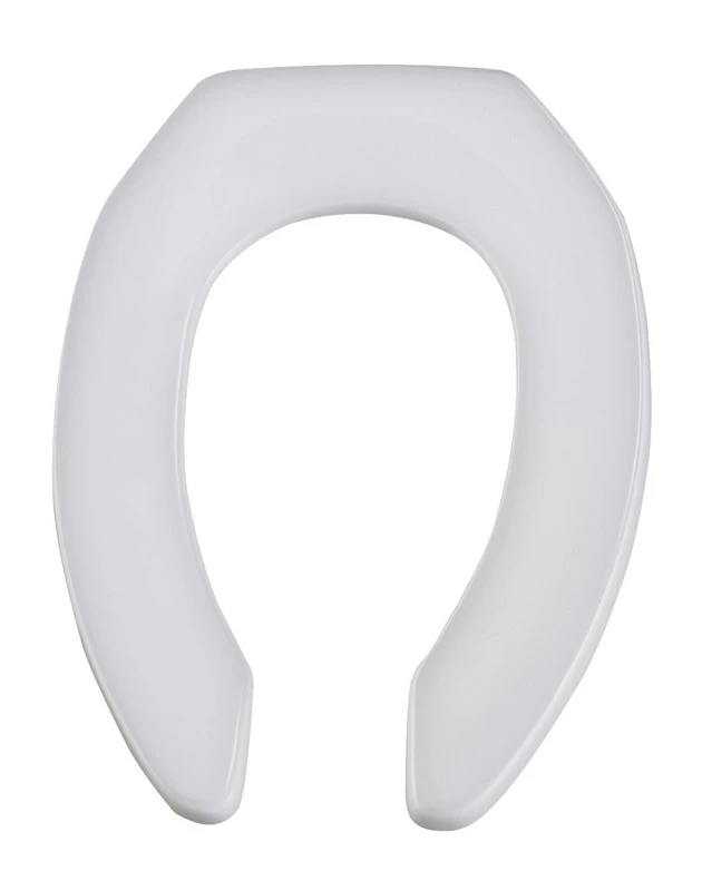 Elongated Open Front White Molded Plastic Toilet Seat With Sta-tite Fastening System