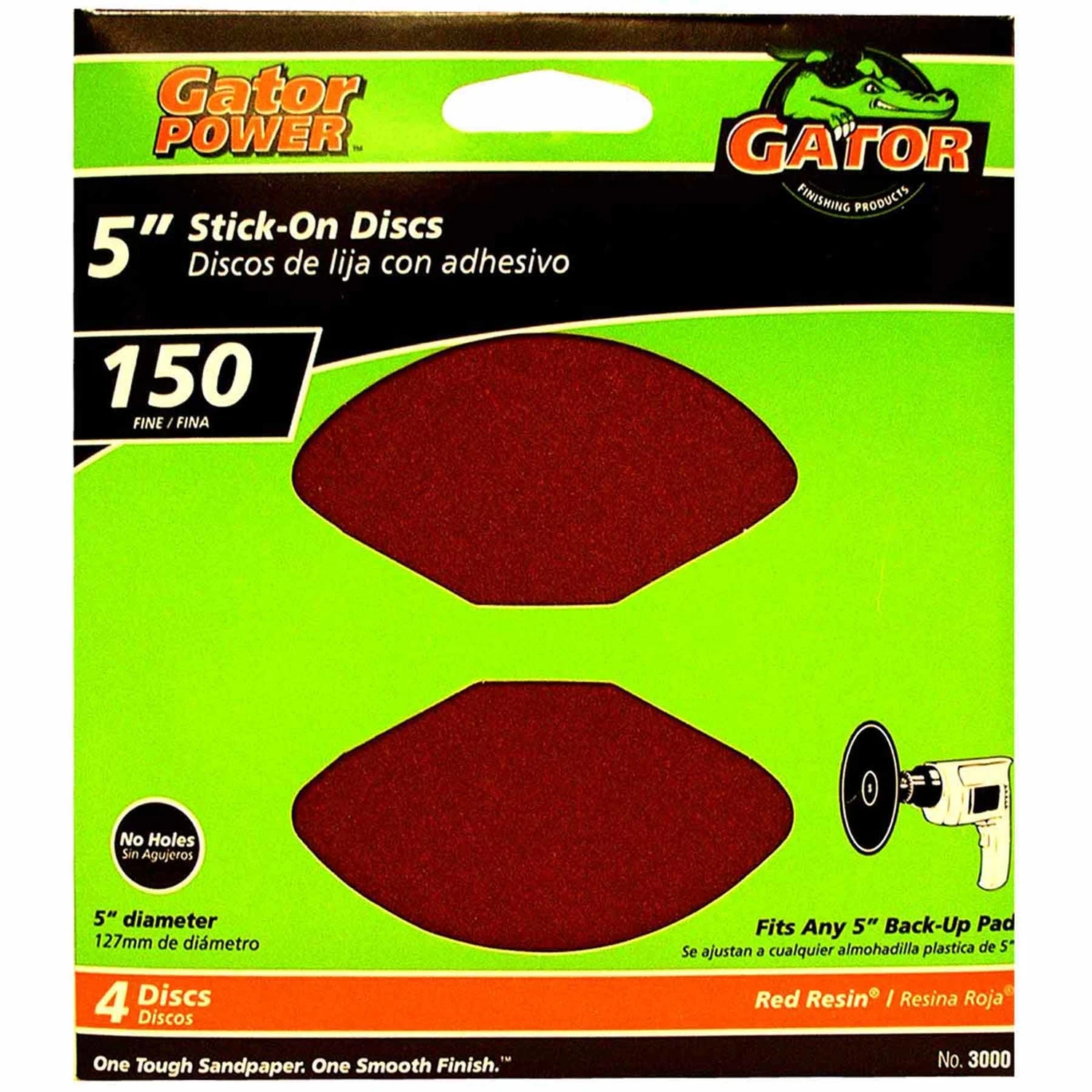 Sanding Discs, Aluminum Oxide, 150-grit, 5 In., 4-pk.