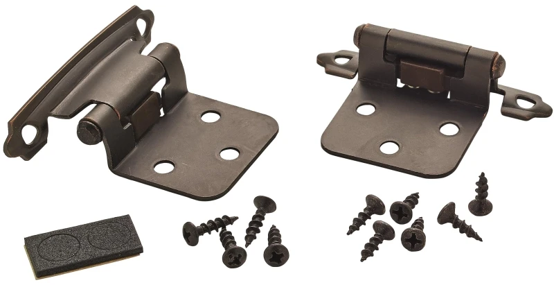 Cabinet Hinge, Self-closing, Oil-rubbed Bronze, Variable Overlay, 2-pk.