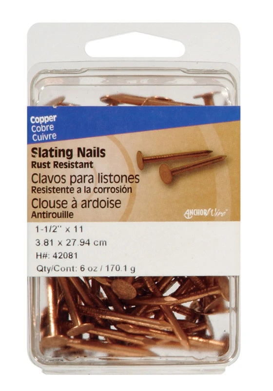 Anchor Wire 1-1/2 In. 11 Ga Copper Slate Specialty Nails (5-count, 6 Oz.)