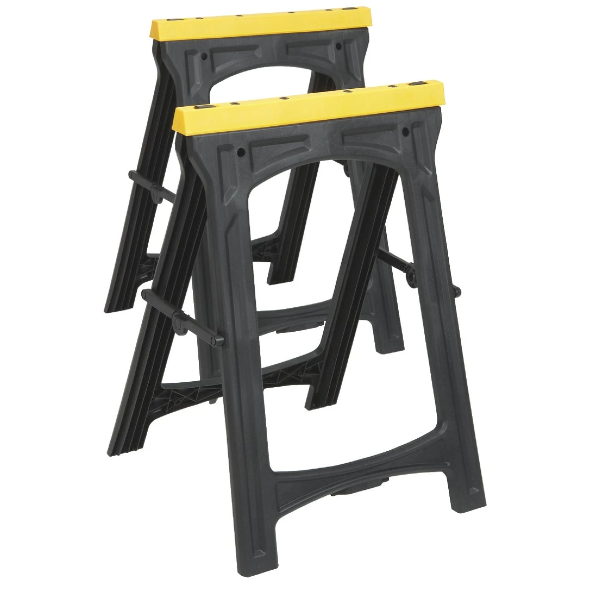 22-1/2 In. L Plastic Folding Sawhorse, 500 Lb. Capacity (2-pack)