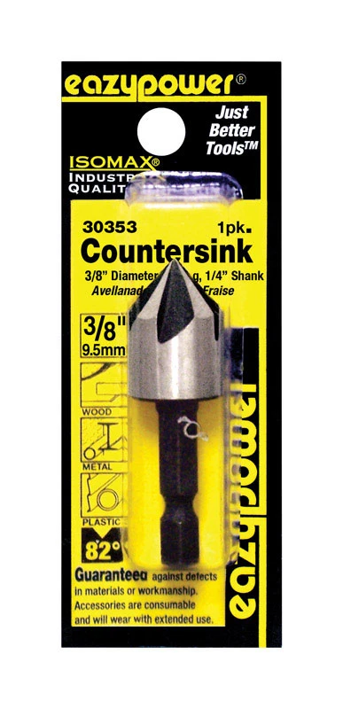 Isomax 3/8 In Tool Steel Countersink Bit With 1/4 In Hex Shank