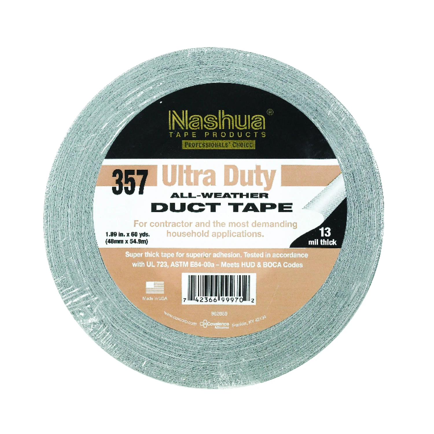 1.89 In. W X 60 Yd L Silver Duct Tape - 13 Mil Thickness