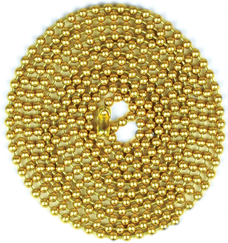 Beaded Chain, Brass Finish, #6, 60 Inches Long