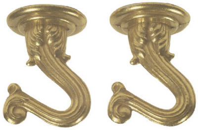 1-1/2 In. White Steel Swag Hook (2-pack)