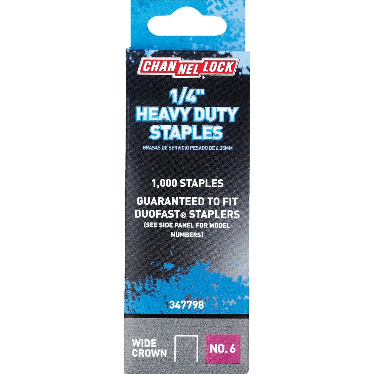 No. 6 Heavy-duty Wide Crown Staple, 1/4 In. (1000-pack)
