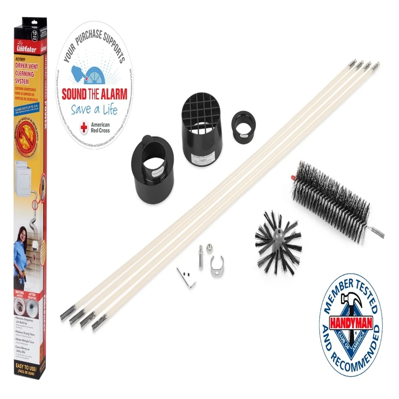 Dryer Vent Cleaning System - 10 Piece Kit For Safe Dryer Maintenance