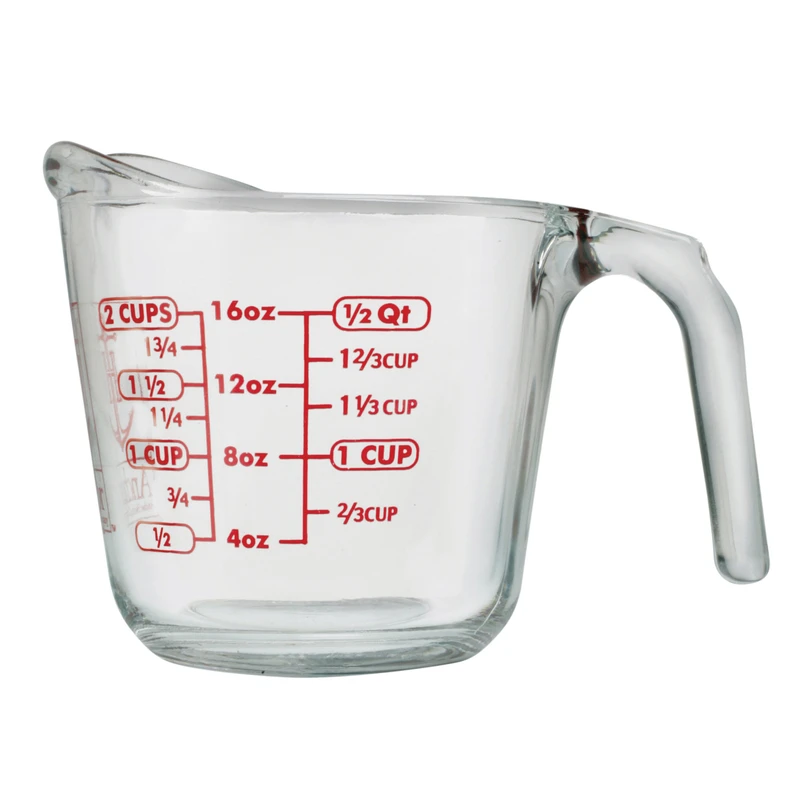 Versatile 2-cup Glass Measuring Cup With Metric Scale