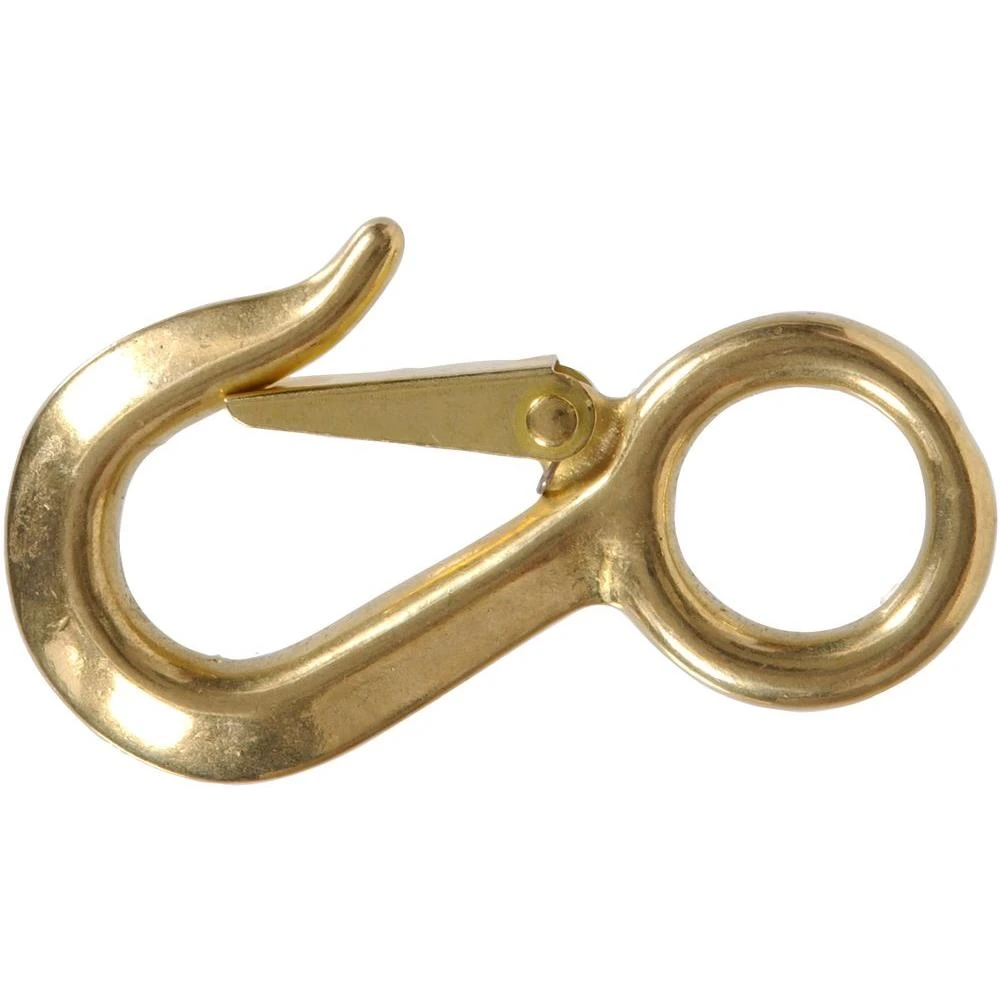 3/4 X 4-1/16 In. Snap Hook With Round Fixed Eye In Solid Brass (5-pack)
