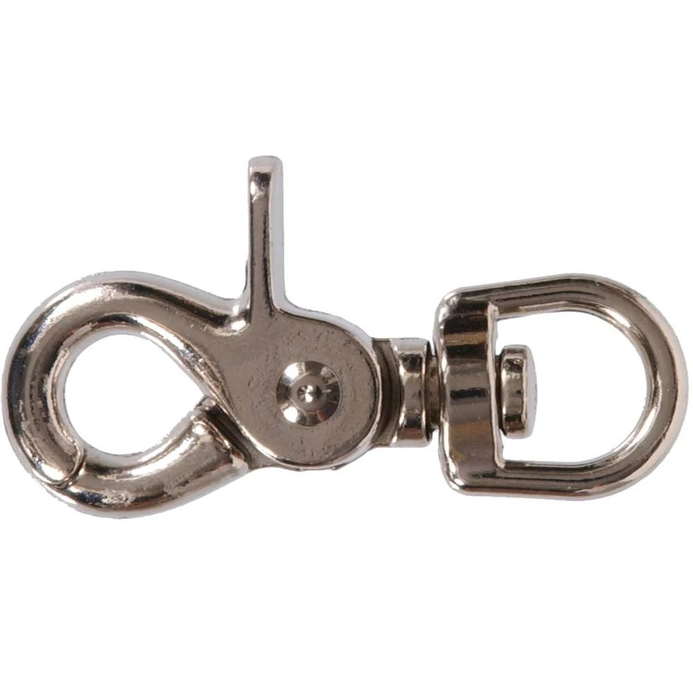 3/4 X 3-7/8 In. Nickel Plated Trigger Snap With Round Swivel Eye (10-pack)