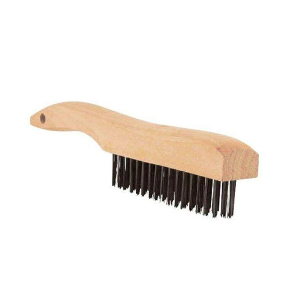 Shoe Handle Brush, 4 X 16 In. With Ergonomic Wooden Handle