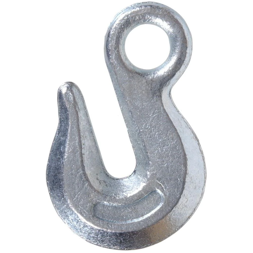 3/8 In. Zinc-plated Forged Steel Chain Hook With Grade 43 In Eye Type Grab Hook (5-pack)