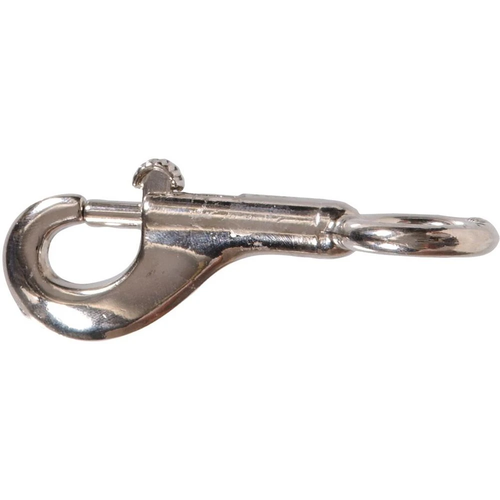 5/8 X 3-3/8 In. Bolt Snap With Round Fixed Eye In Nickel-plated (10-pack)
