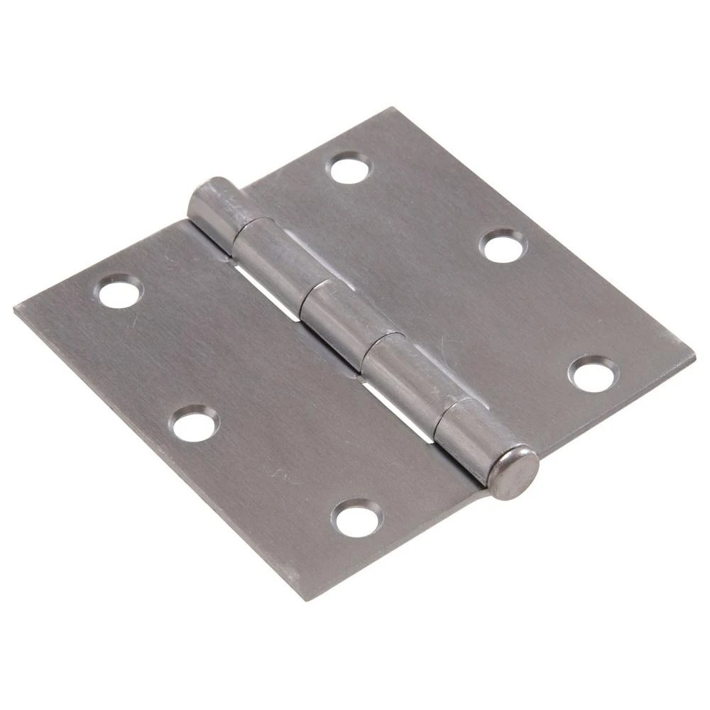 3-1/2 In. Satin Chrome Residential Door Hinge With Square Corner Removable Pin Full Mortise (9-pack)