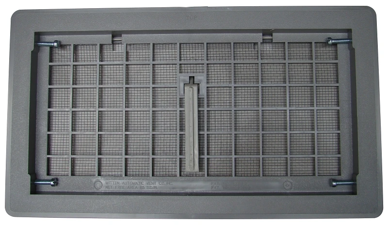 Foundation Vent With Damper, 8 In L X 16 In W, Gray