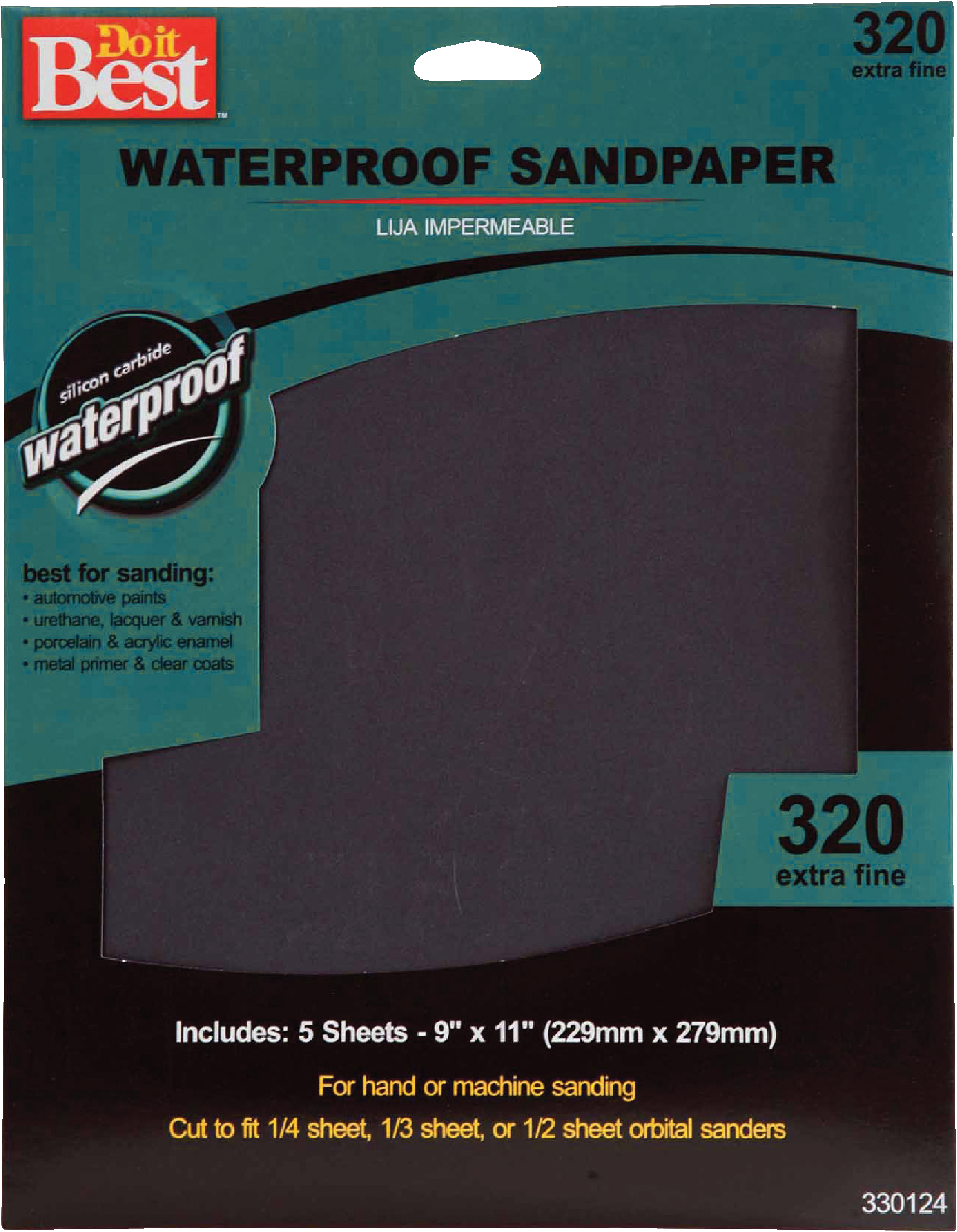 Waterproof 9 In. X 11 In. 320 Grit Extra Fine Sandpaper (5-pack)