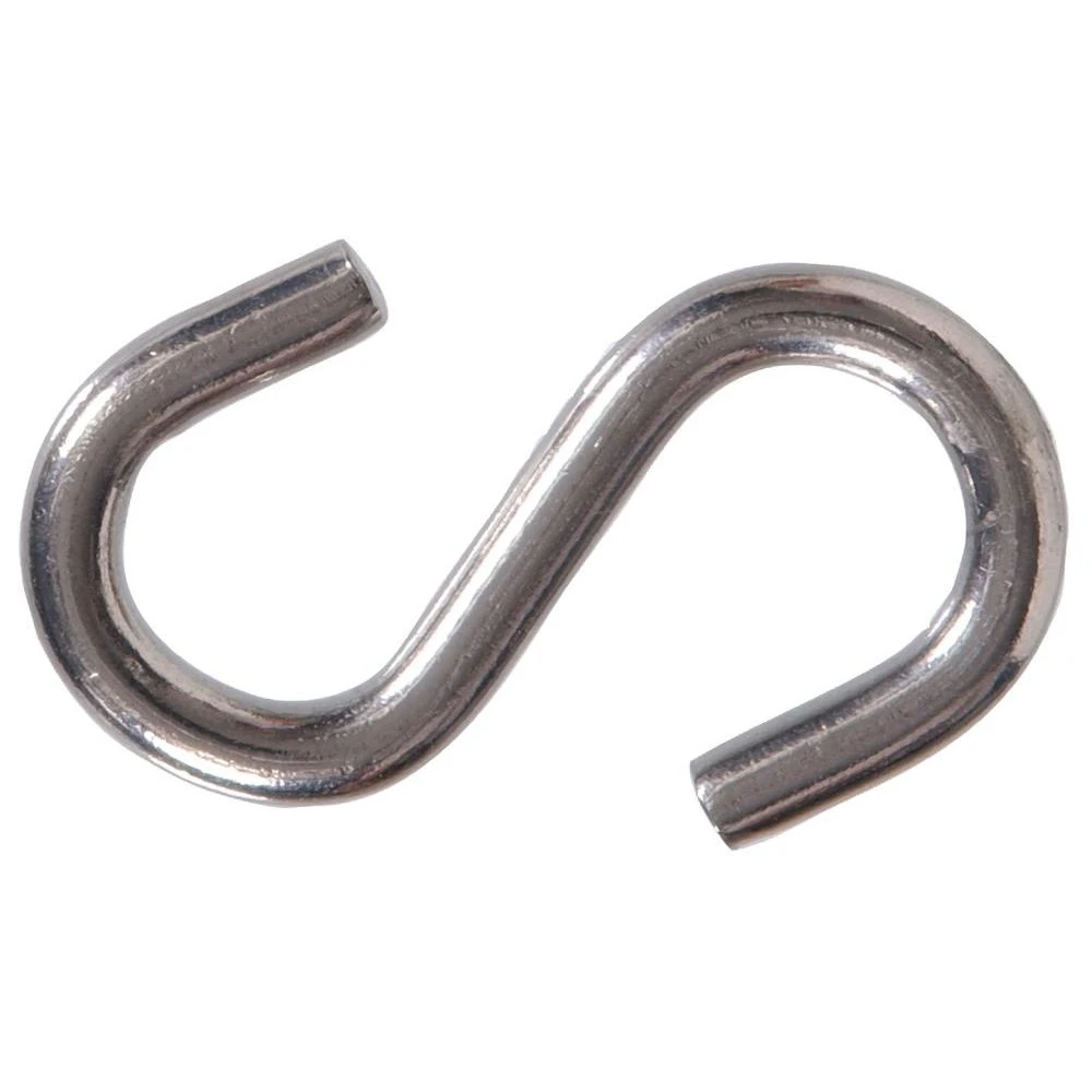 0.307 In. X 3 In. Stainless Steel S-hook (10-pack)