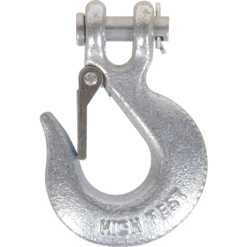 1/4 In. Zinc-plated Forged Steel Chain Hook With Grade 43 In Clevis Type Slip Hook With Latch (5-pack)