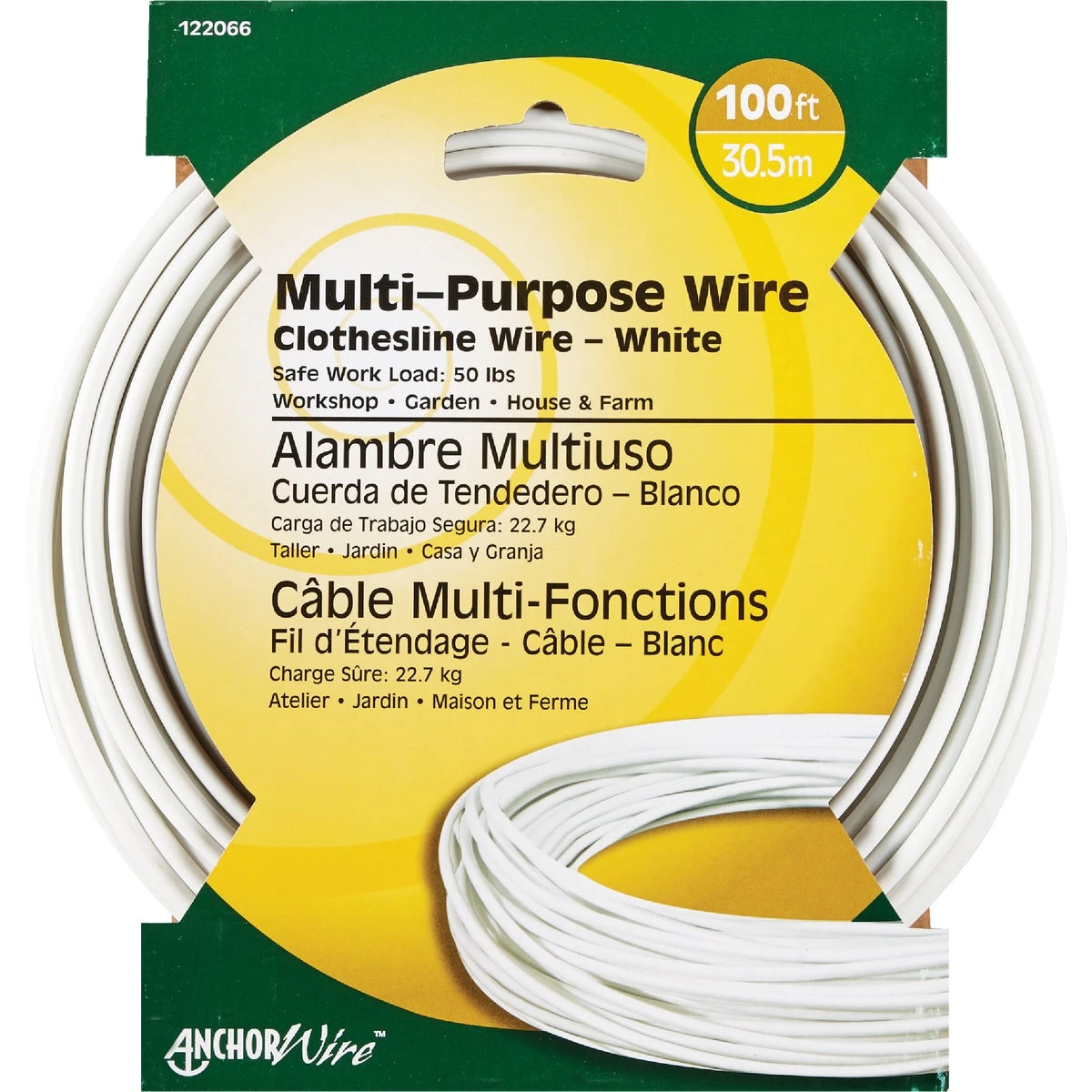 Anchor Wire #5 – 100‑foot Multi‑purpose Vinyl‑coated Clothesline