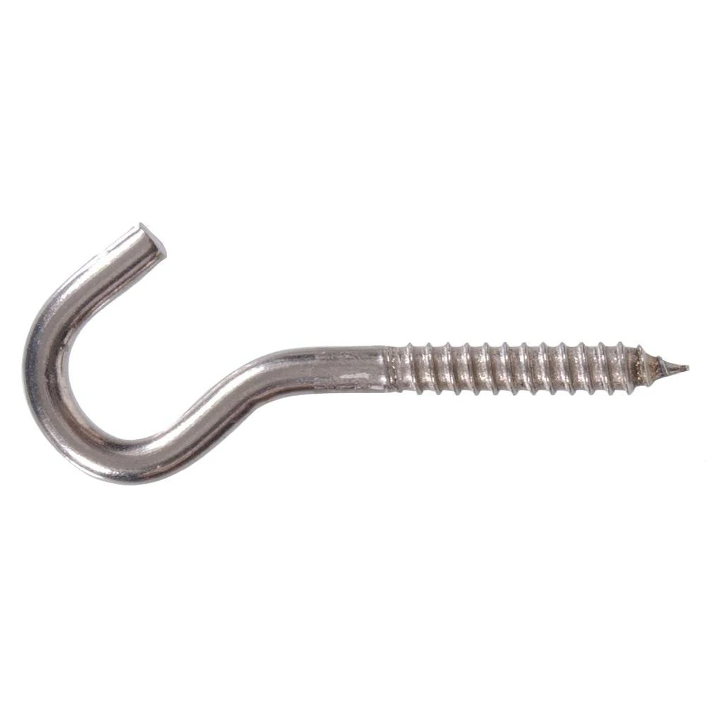 1/4 X 4-1/4 In. Stainless Steel Heavy Duty Screw Hook (10-pack)