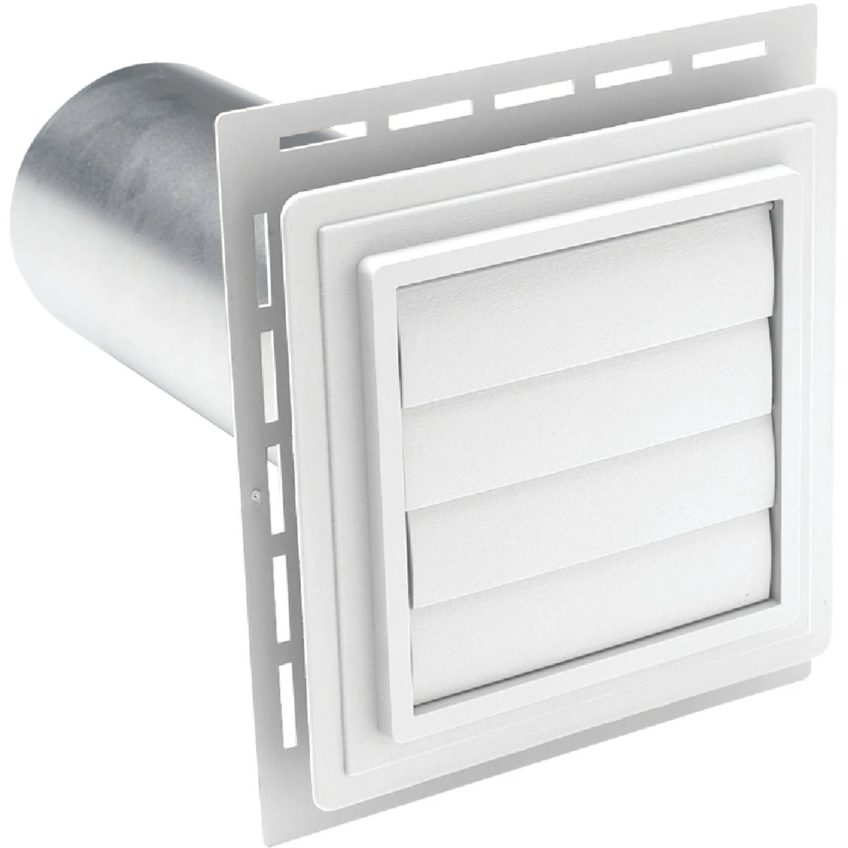 7x7 White Vinyl Utility Vent — Louvered Dryer & Bath Exhaust With Bird Guard
