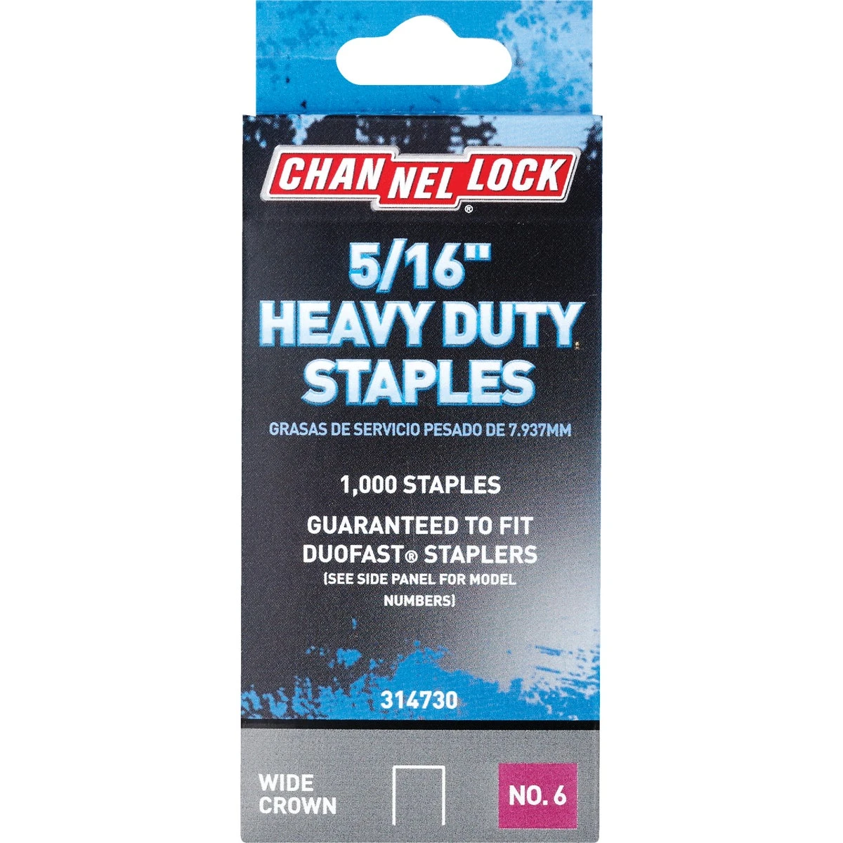No. 6 Heavy-duty Wide Crown Staple, 5/16 In. (1000-pack)