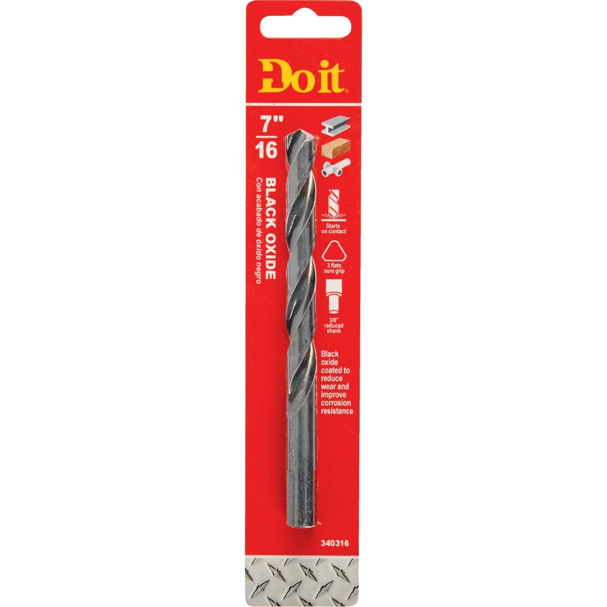 7/16 In. Black Oxide Drill Bit - Precision Ground High-speed Steel