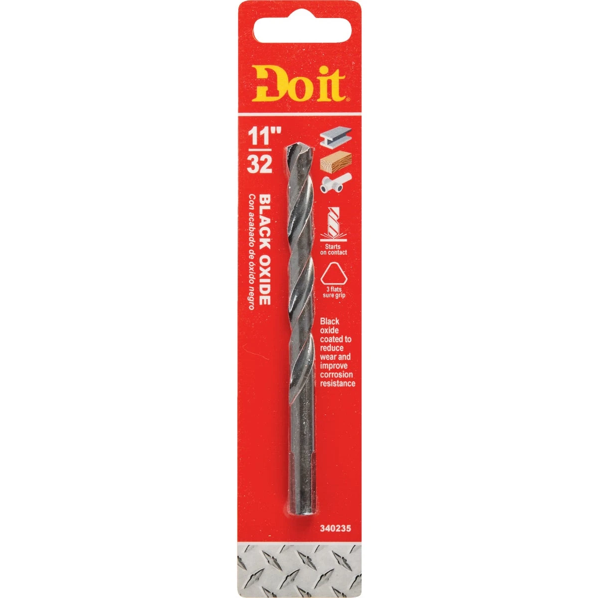 11/32 Inch Black Oxide Drill Bit - Precision Ground High-speed Steel