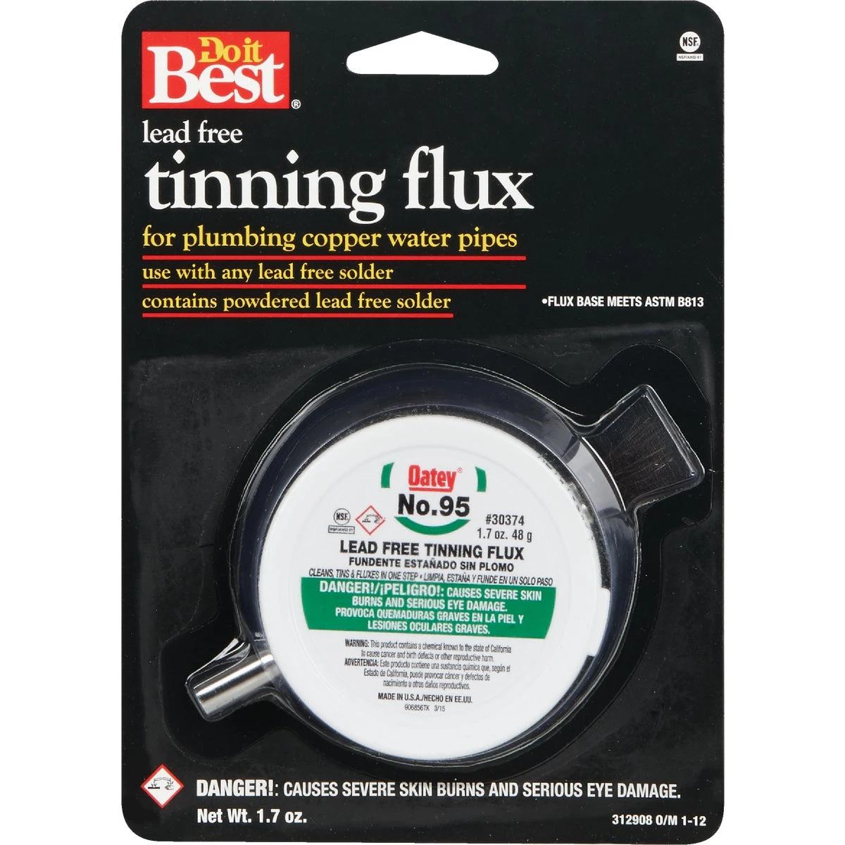 No. 95 1.7 Oz. Lead-free Tinning Flux With Brush, Powdered For Soldering
