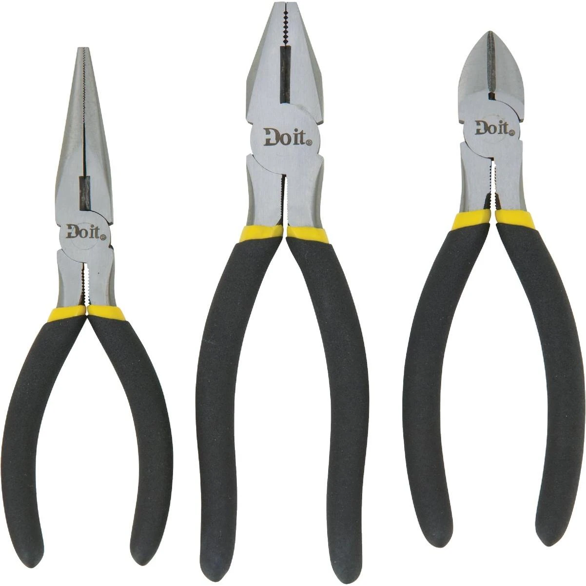 6 In. Long Nose, 6 In. Diagonal And 7 In. Linesman Plier Set (3-piece)
