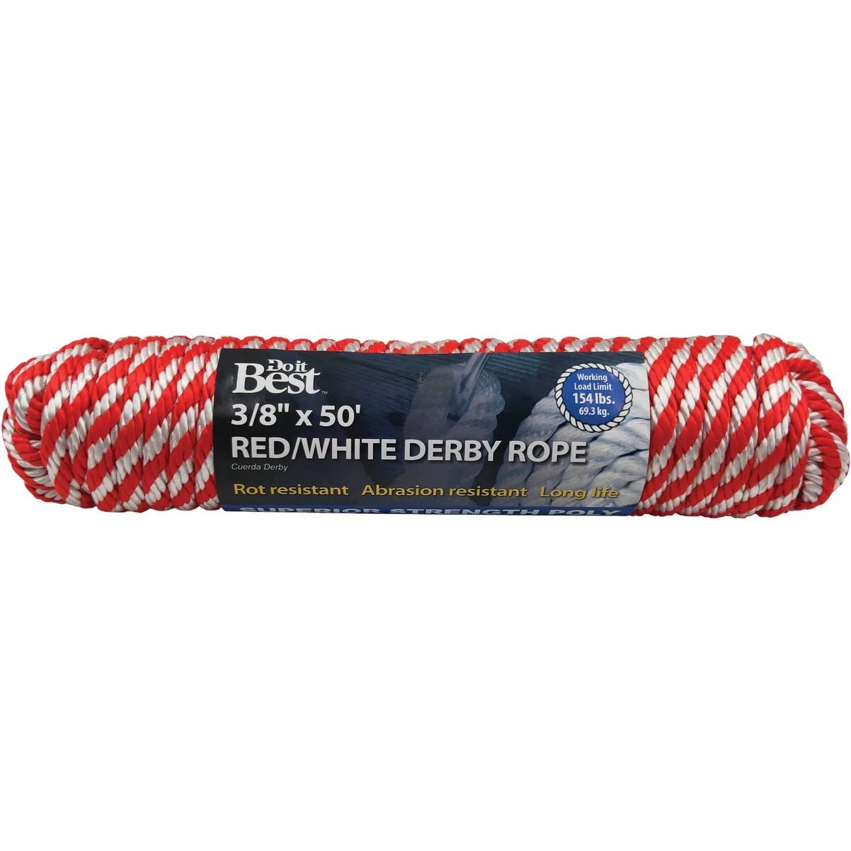 3/8 In. X 50 Ft. Red & White Derby Polypropylene Packaged Rope