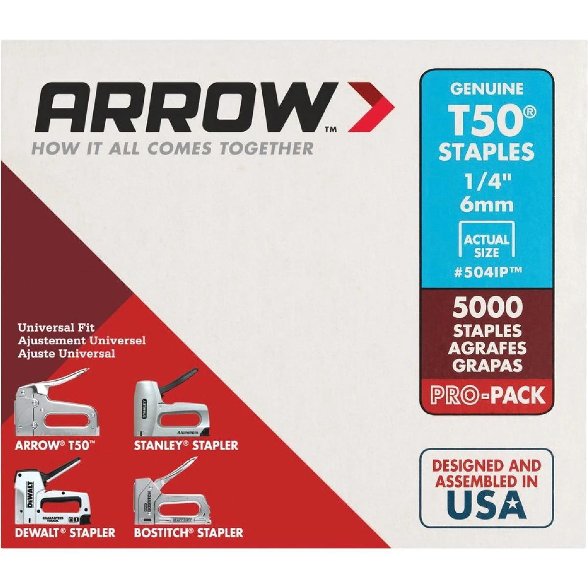 T50 Pro-pack Heavy-duty Staple, 1/4 In. (5000-pack)