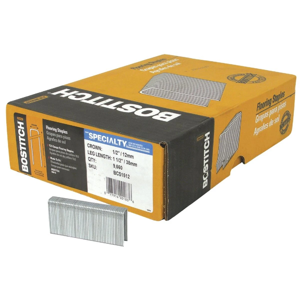15-1/2-gauge Galvanized Hardwood Collated Flooring Staple, 1/2 In. X 1-1/2 In. (10,300 Ct.)