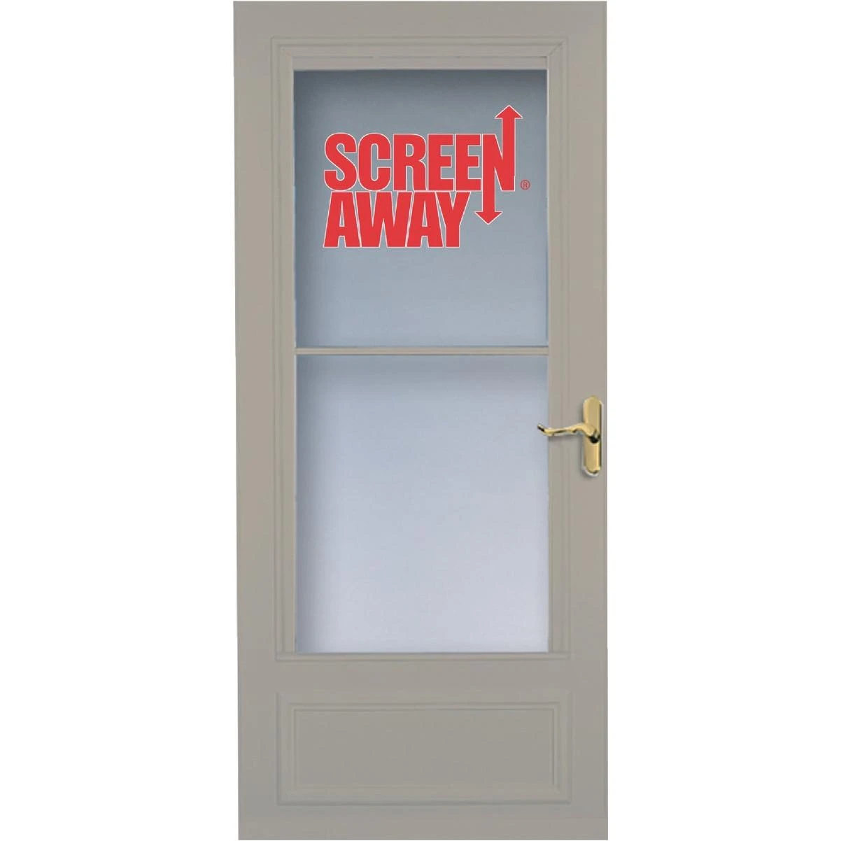 Screenaway Lifestyle 36 In. W X 80 In. H X 1 In. Thick Sandstone Mid View Duratech Storm Door