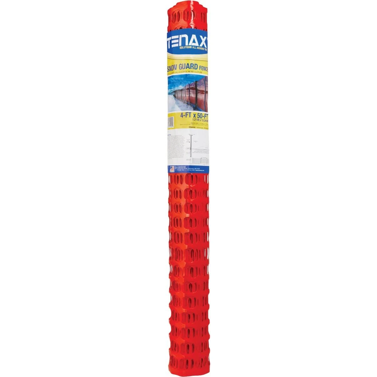 Sno-guard 4 Ft. H. X 50 Ft. L. Polyethylene Snow Safety Fence, Orange