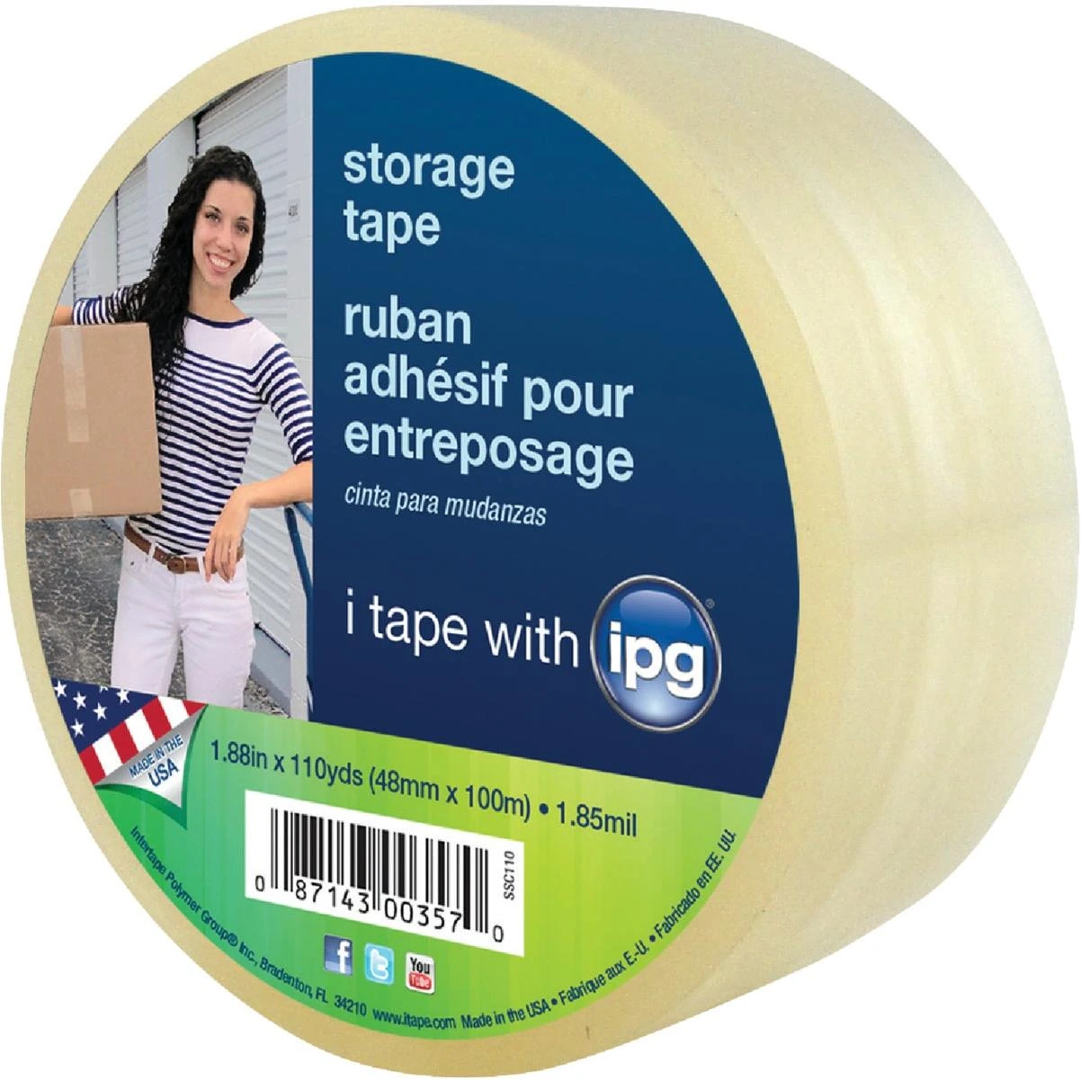 1.88 In. X 54.6 Yd. Clear Film Carton Sealing Tape