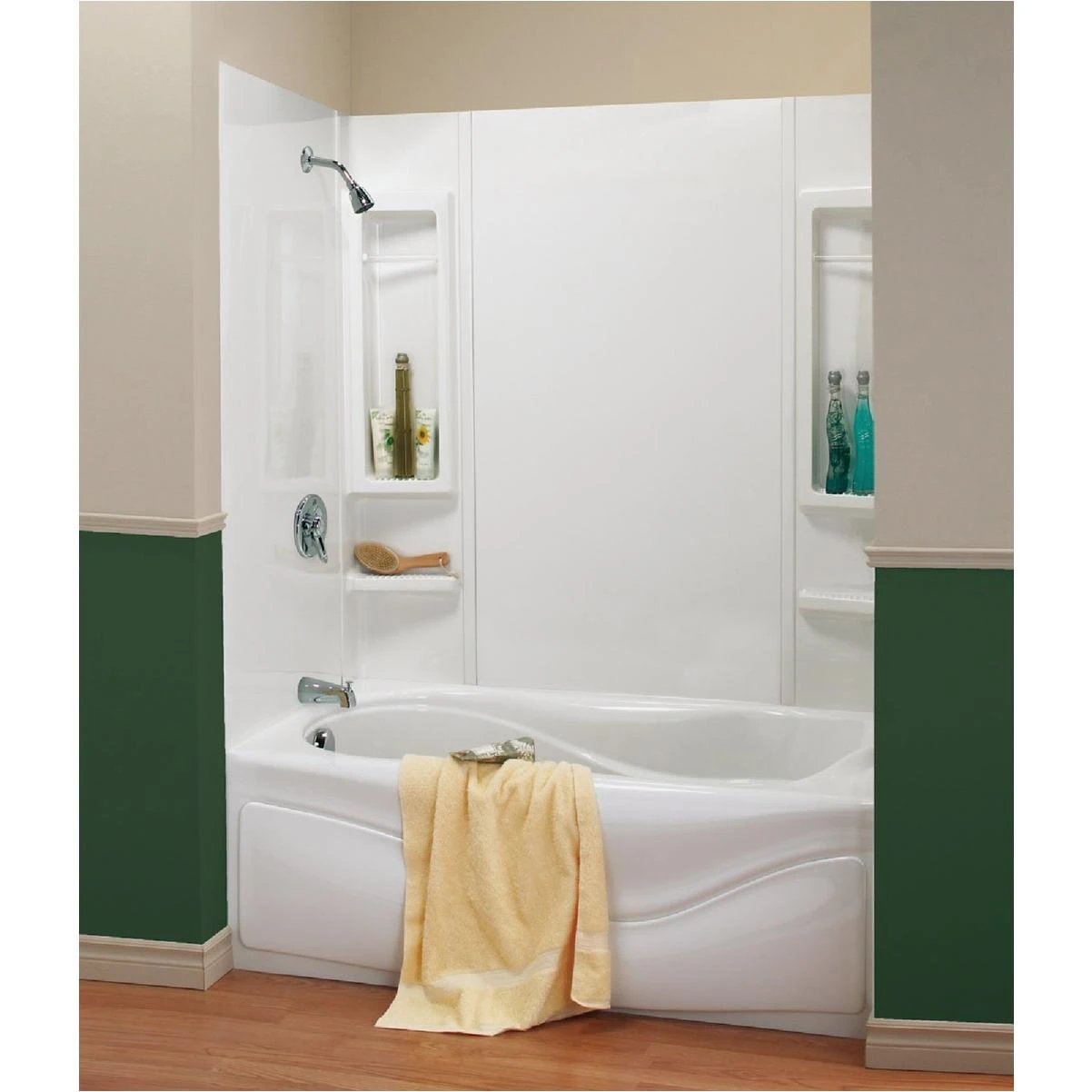 Finesse61 In. L X 33-1/2 In. W X 59 In. H 5-piece Glue Up Tub Wall Surround In White