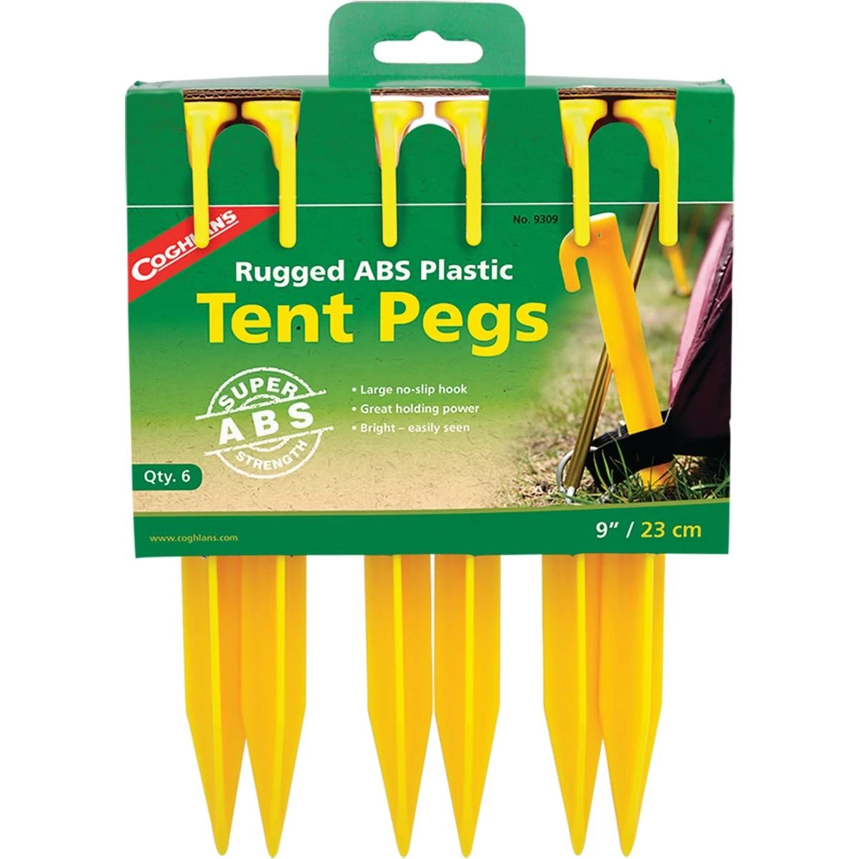 Coghlans 9 In.Recycled Polypropylene Tent Peg (6-pack)