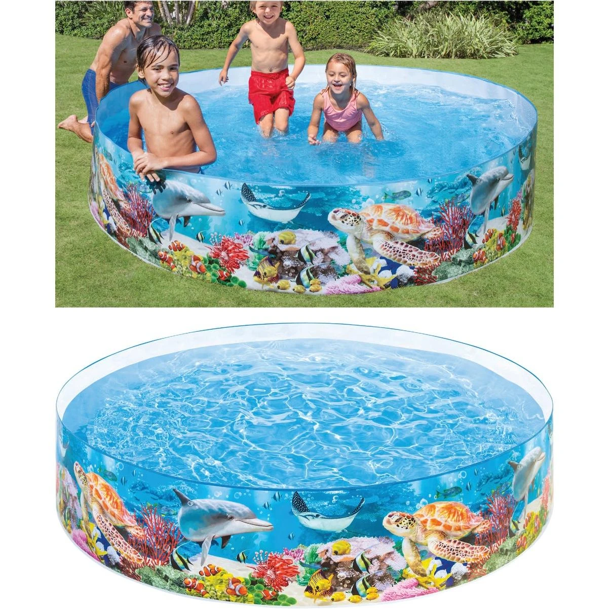 18 In. D. X 8 Ft. Dia. Polyethylene Deep Blue Sea Snapset Pool