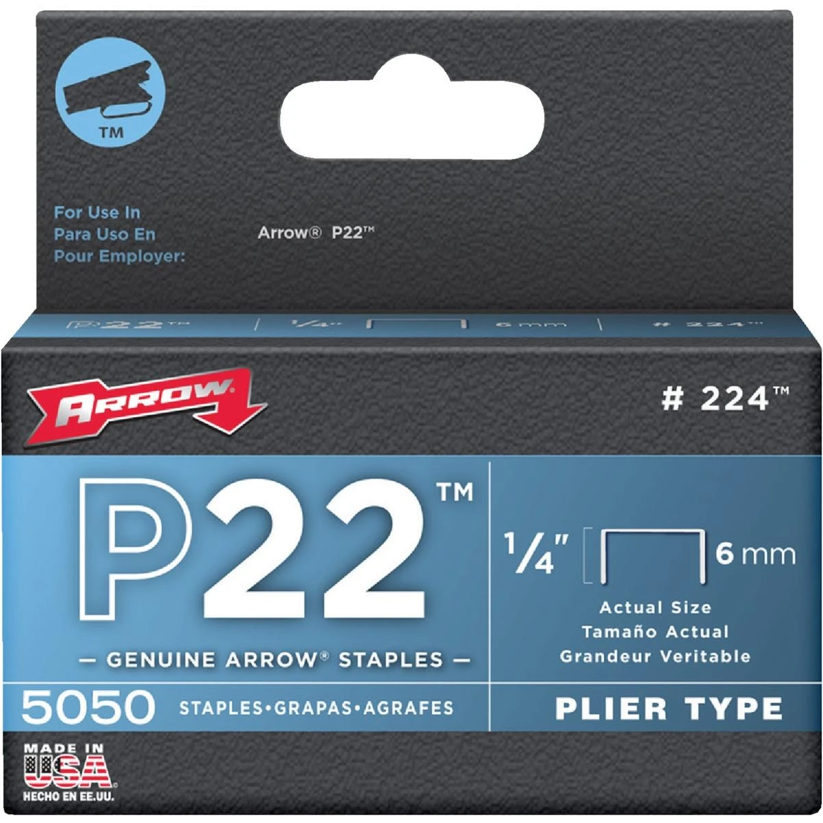 P22 Plier Type Staple, 1/4 In. (5050-pack)