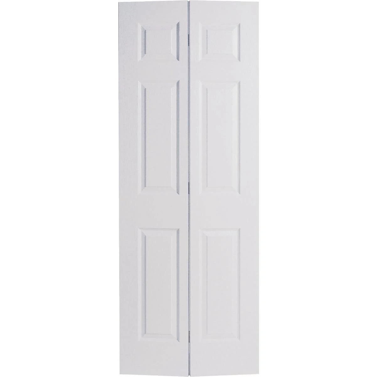 30 In. W X 79 In. H Textured Hardboard Primed White 6-panel 2-door Bifold Door