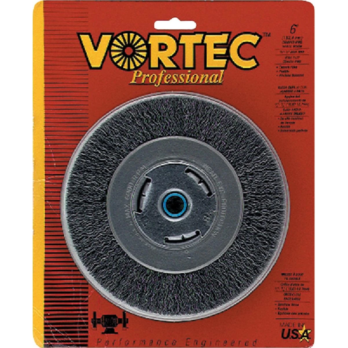 Vortec 6 In. Crimped, Coarse Bench Grinder Wire Wheel