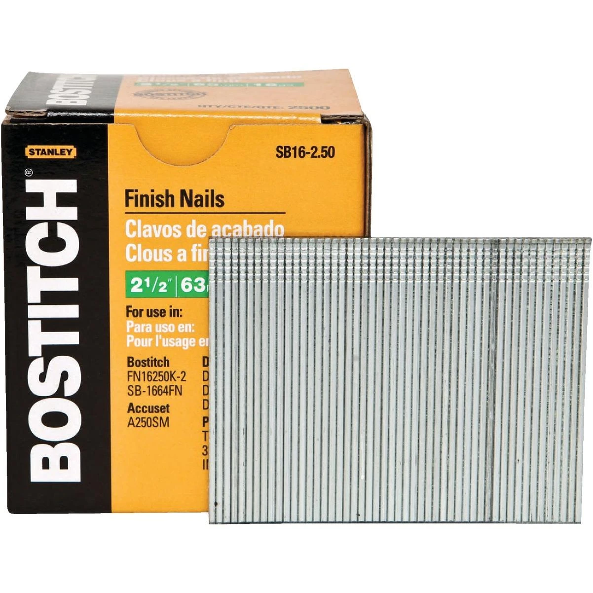 16-gauge Coated Straight Finish Nail, 2-1/2 In. (2500 Ct.)