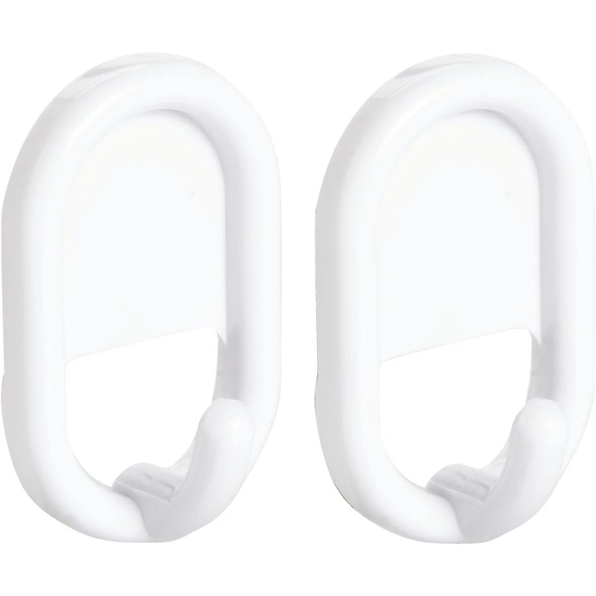 Utility White Plastic Adhesive Hook (2-pack)
