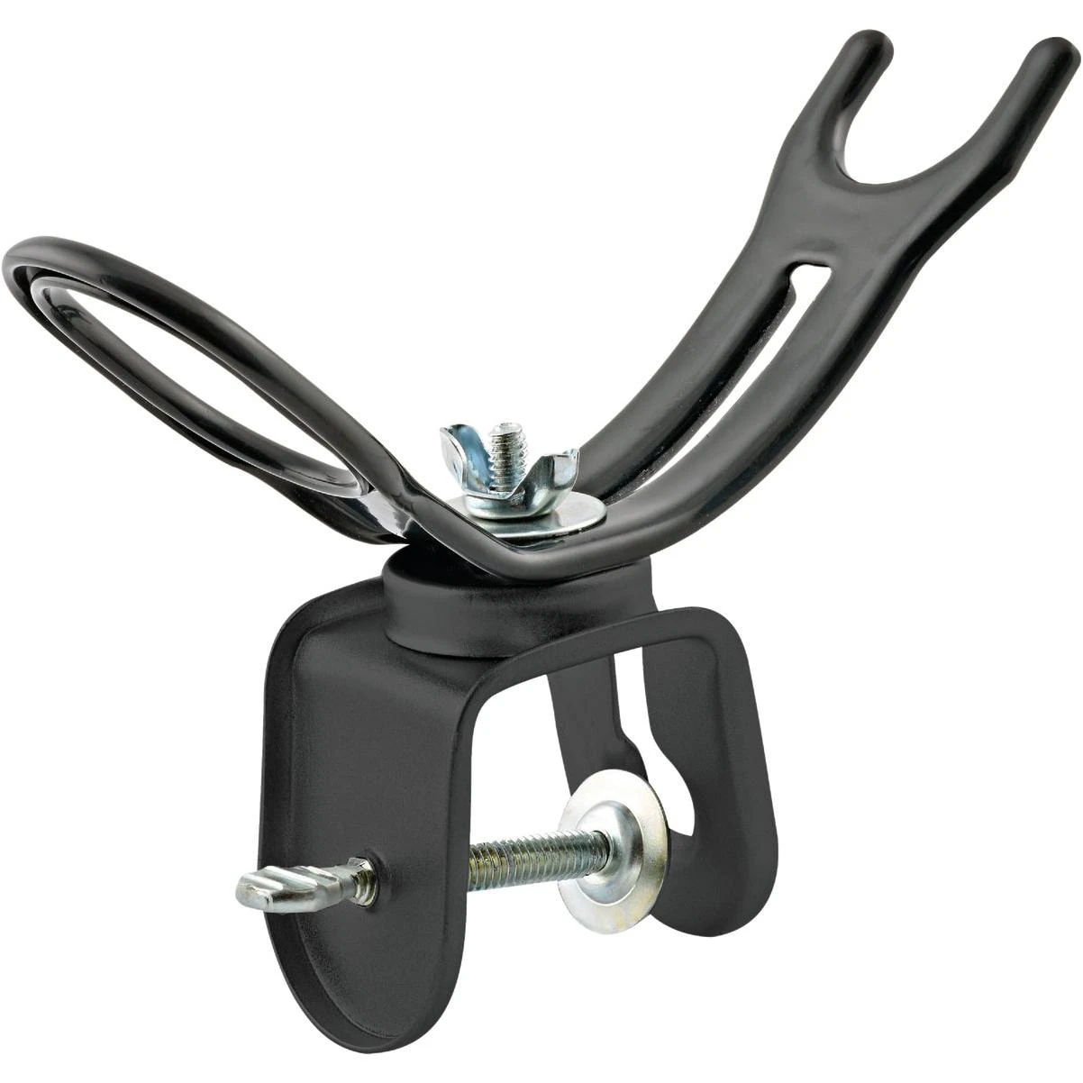 Black Metal Clamp-on Boat Fishing Rod Holder