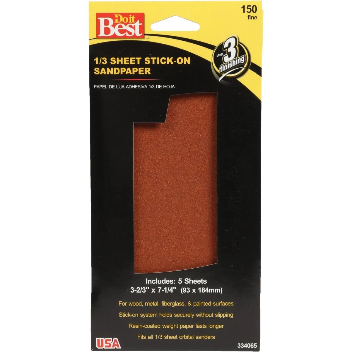 150 Grit 1/3 Stick-on Sheet Power Sanding Sheet (5-pack)