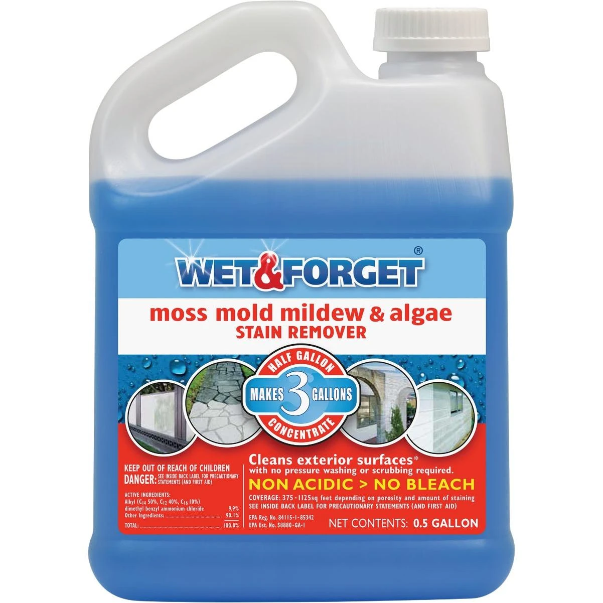 1/2 Gal. Liquid Concentrate Moss, Mold, Mildew, & Algae Stain Remover