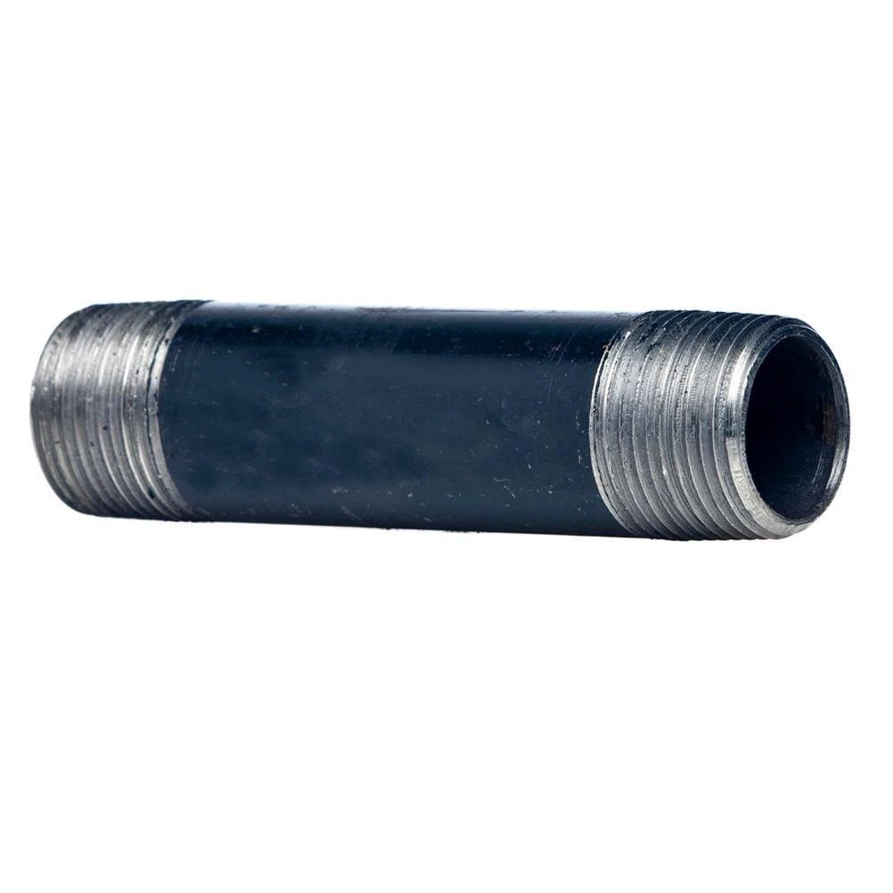 5-inch Black Steel Nipple Pipe - The Reliable Plumbing Essential